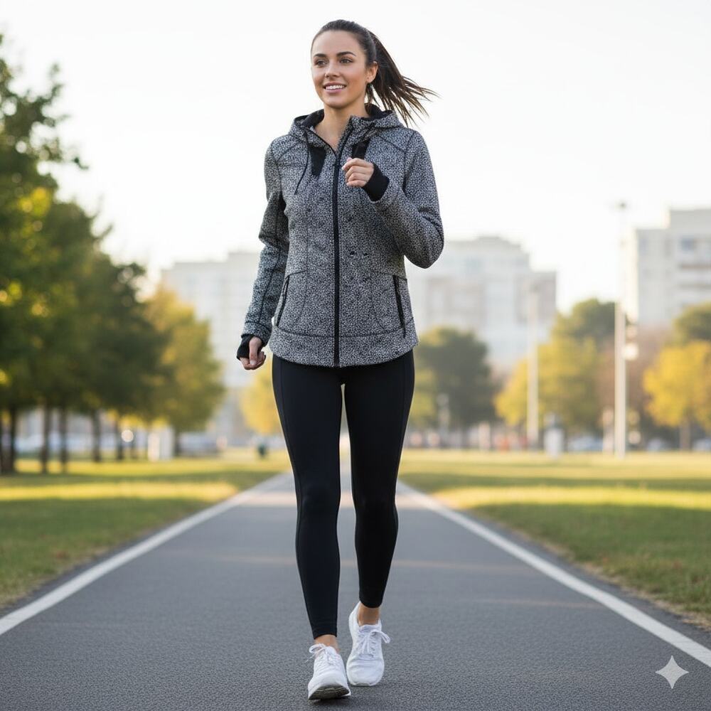 Lululemon Athletica Spring Forward Rain Jacket Hidden Hoodie Thumbholes Size 2